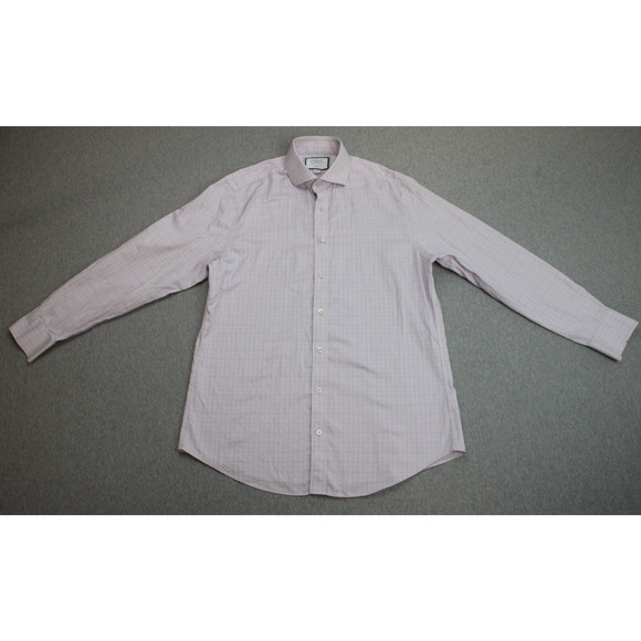 Charles Tyrwhitt Shirt Mens 16 Check Slim Fit Non-Iron 100% Cotton Long Sleeves - Picture 2 of 7